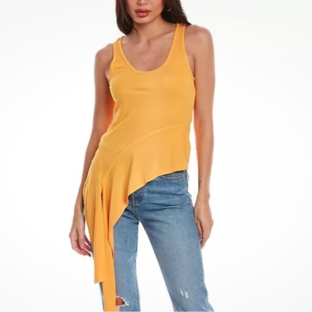 NWT Helmut Lang Asymmetrical Top Sherbet Orange S